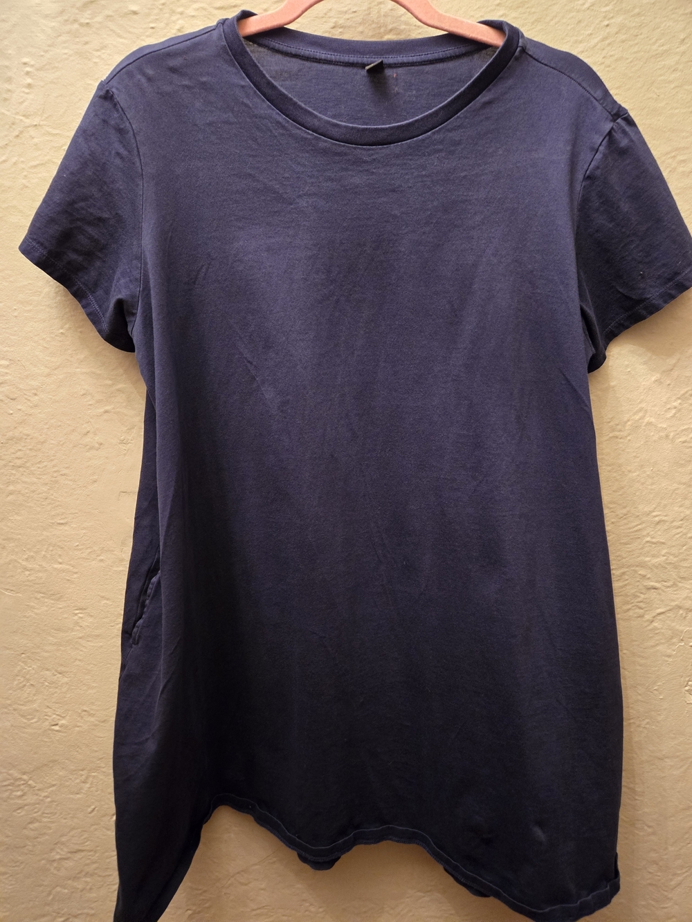 Uniqlo Navy Pocket T-Shirt Dress Large Minimalist Cotton Tee Dress